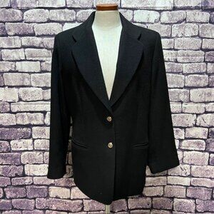 Finity Studio Black Long Sleeve Wool Coat Size 12
